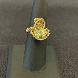 unique 14k gold & tourmaline stone ring